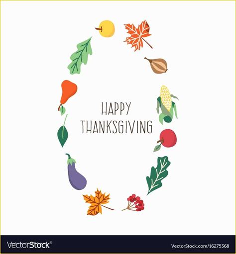 Thanksgiving Card Template Free Of Happy Thanksgiving Card Template isolated Vector Image ...