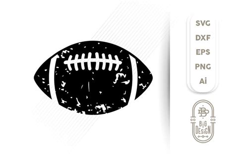 Football SVG - Distressed Football Ball Silhouette Svg