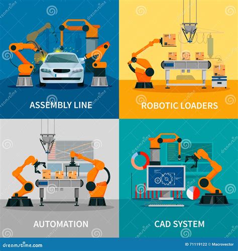 Automation Concept Icons Set Vector Illustration | CartoonDealer.com ...