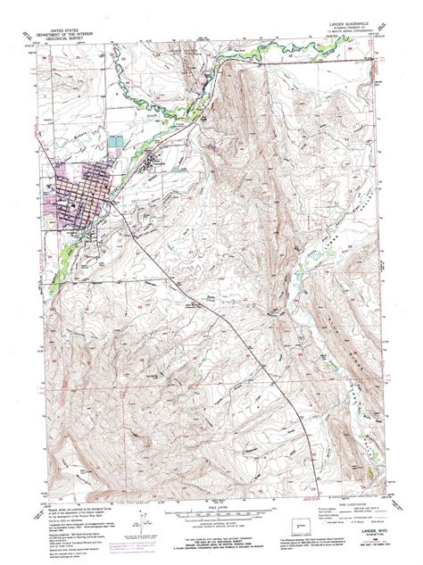 Lander Topographic Map WY USGS Topo Quad 42108g6