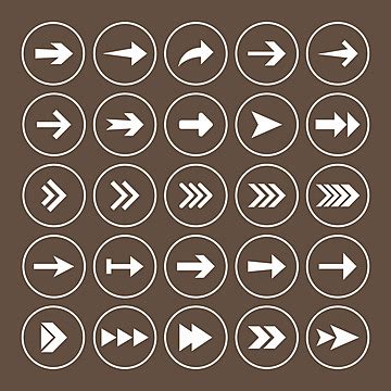 Arrow Icon Set Vector Illustrationflat Design Directional Pictogram