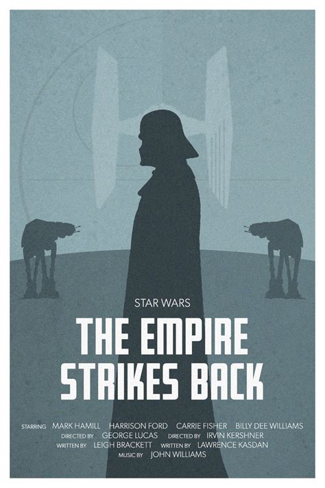 Empire Strikes Back Minimalist Poster Star Wars Wall Art Etsy