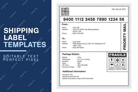 Premium Vector Customizable Shipping Label Design Template For Professional Use