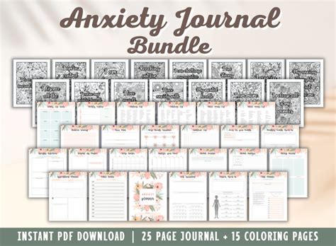 Anxiety Journal: Therapy Journal Worksheets - Boutique Printables