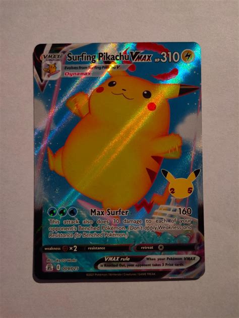 Pokémon Karta Surfing Pikachu Vmax Cel 009 Celebrations Aukro