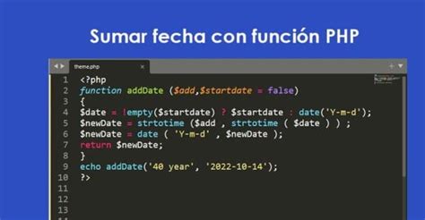 Sumar Fecha Con Funci N Php Baulphp