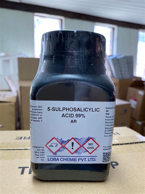 5 sulfosalicylic acid 99 AR grade 250 กรม ขวด ยหอ Loba india