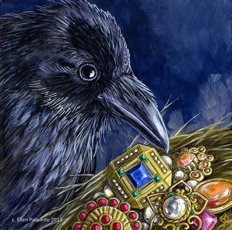 The Collector Raven Bird Portrait Fine Art Print Etsy