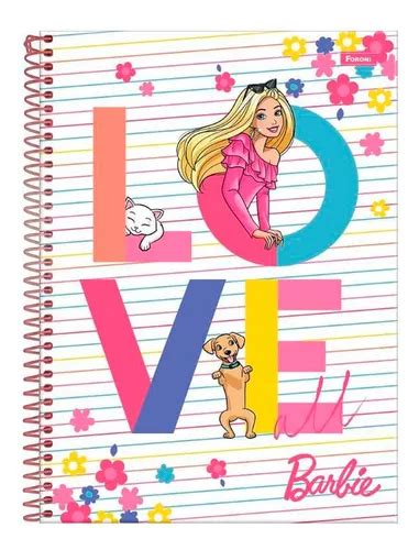 Cuadernos Universitarios Barbie Love 160f 10m Femenino 1 Un Color Rosa