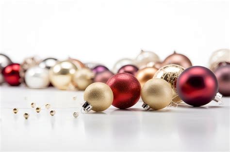 Premium AI Image | A pile of christmas ornaments on a white background