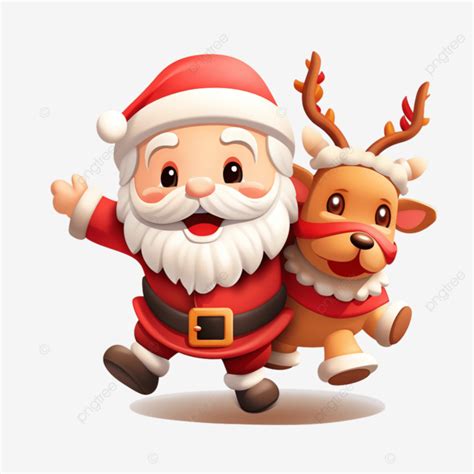 Christmas With Santa Claus And Deer Christmas Santa Claus Christmas