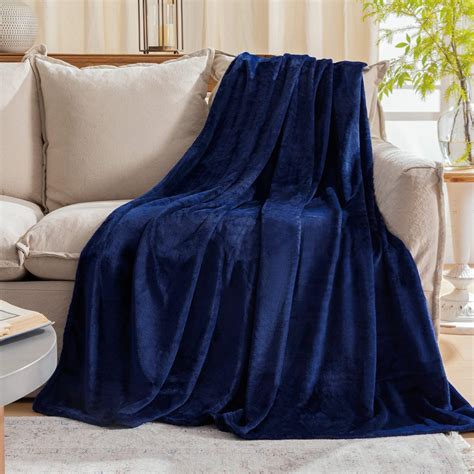 Amazon Stellhome Navy Blue Throw Blanket Ultra Soft Thick Flannel