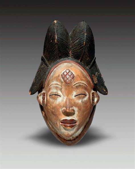 Female Spirit Mask African Punu Peoples Gabon Democratic Republic