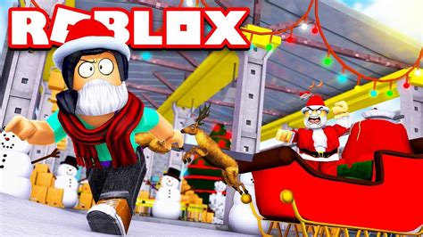 ESCAPING EVIL SANTA ON CHRISTMAS Roblox Escape Santa S Workshop