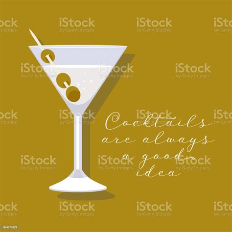 Martini Cocktail In A Glass Vector Illustration Stock Illustration Download Image Now