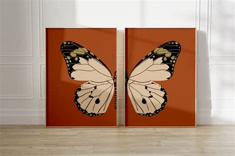 Butterfly Printable Wall Art Set Of 2 Butterfly Printable Etsy