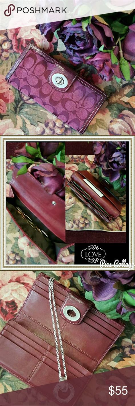 Elegant Coach Burgundy Bifold Wallet