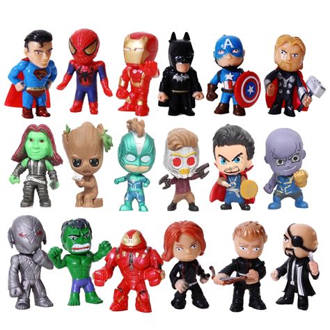 6/8/12 pcs The Avengers Miniatures Marvel PVC Action Figures Spiderman ...