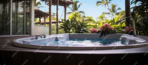 Premium AI Image | Obscure Jacuzzi on balcony