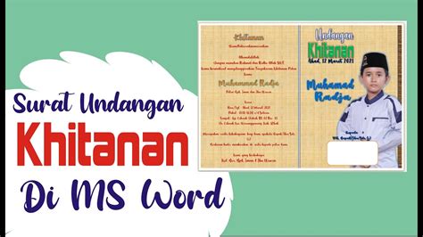 Radjanet Cara Membuat Surat Undangan Khitanan Di Microsoft Word