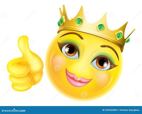 Queen Princess Emoticon Gold Crown Cartoon Face