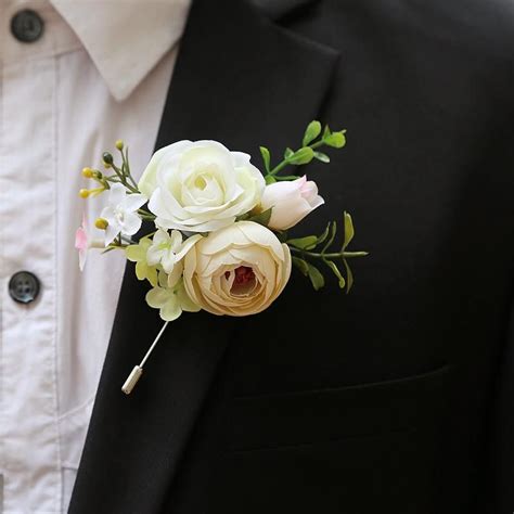 5 Pieces Handmade Flower Wedding Corsages Groom Groomsmen