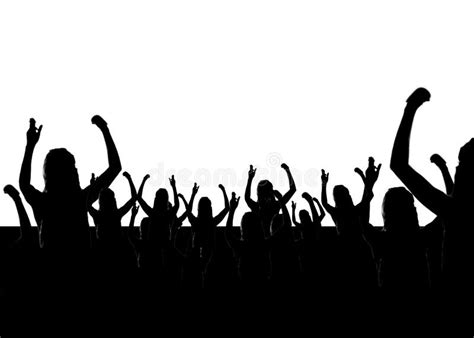 People Celebrating With Hands Up Silhouette Stock Photo Image Of