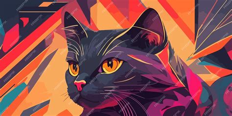 premium vector colorful cat aesthetic background abstract illustration