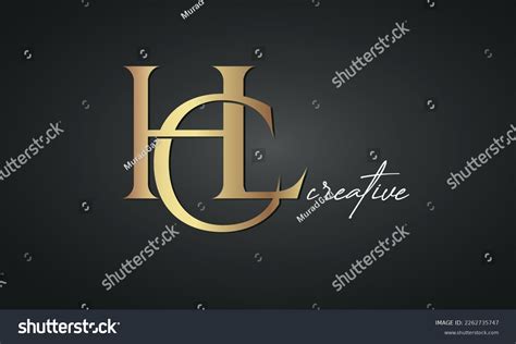 luxury letters HCL golden logo icon premium - Royalty Free Stock Vector ...