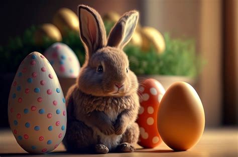 Premium Photo Easter Rabbit Concept Illustration Easter Eggs