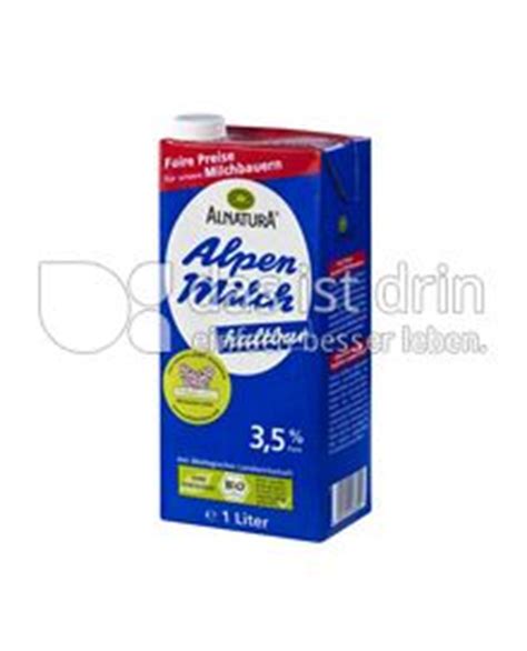 Alnatura Alpenmilch Haltbar 3 5 Fett 64 0 Kalorien Kcal Und