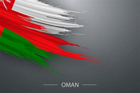 Premium Vector 3d Grunge Brush Stroke Flag Of Oman