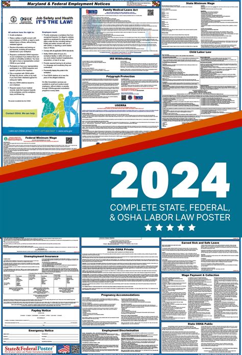 Maryland State And Federal Labor Law Poster 2024 — State And Federal Poster