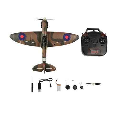 B Avec 1 Batterie Avion Spitfire RC 2 4G 4CH 6 Axes En Mousse EPP