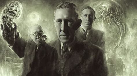 Howard Phillips Lovecraft With A Eldritch Being Hyper Stable