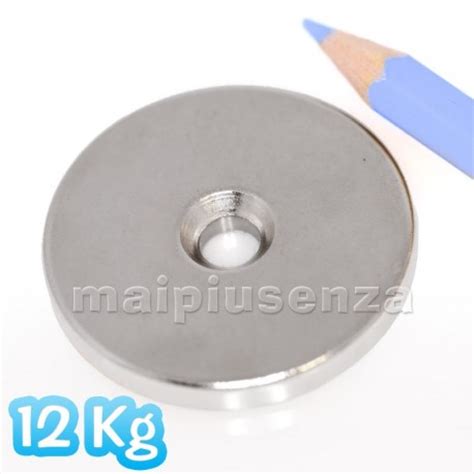 Anello Con FORO Svasato 40x4 Mm Forza 12 Kg 3 Pezzi Magnete Al