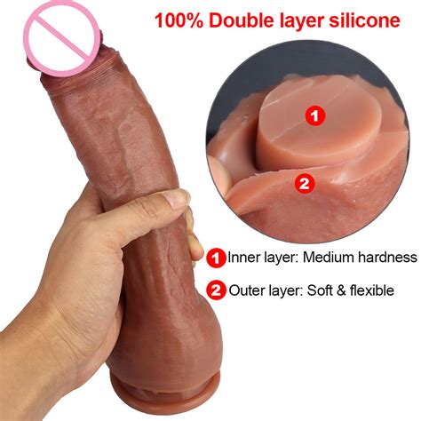 Doule Layer Silicone Dildos For Women Adult Sex Toys Lady Gspot