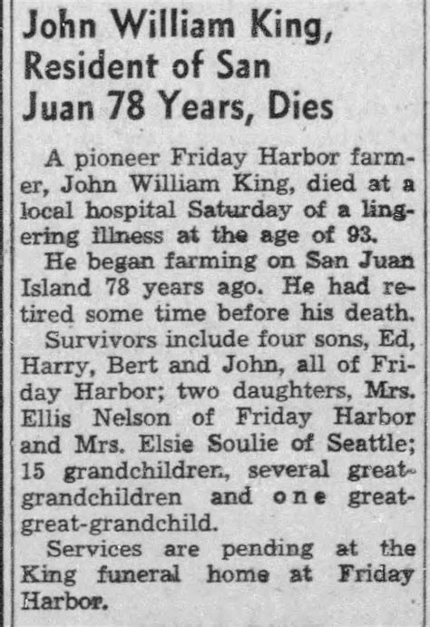 Obituary For John William King ™