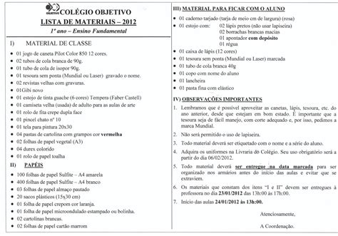 Materias Do Sétimo Ano - Lista De Material Escolar Do Sétimo Ano - EDUCA
