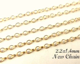 K Gold Filled Hammered Cable Chains Flat Cable Chain Necklace Gold