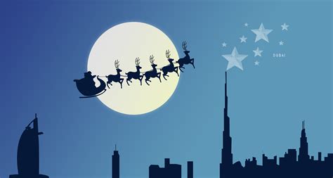 Santa And Reindeer Silhouette Moon