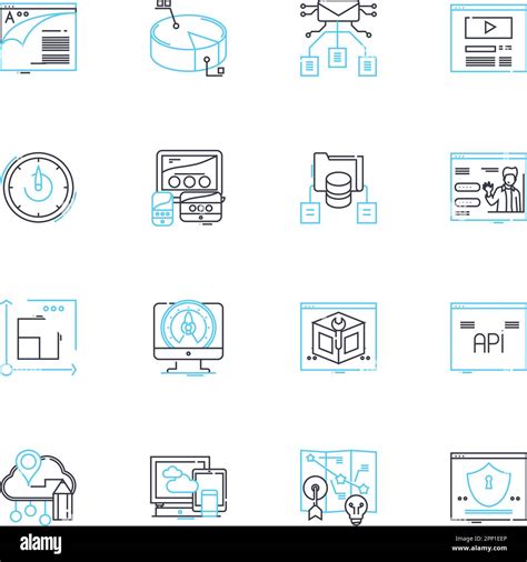 Information Platform Linear Icons Set Data Platform Analytics Insights Intelligence