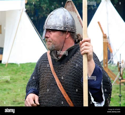 Soldier From Saxon Army 1066 Battle Of Hastings England Stock Photo Alamy