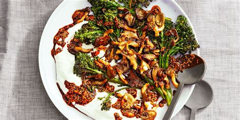 Best Roasted Broccolini And Mushrooms With Salsa Macha Recipe How To