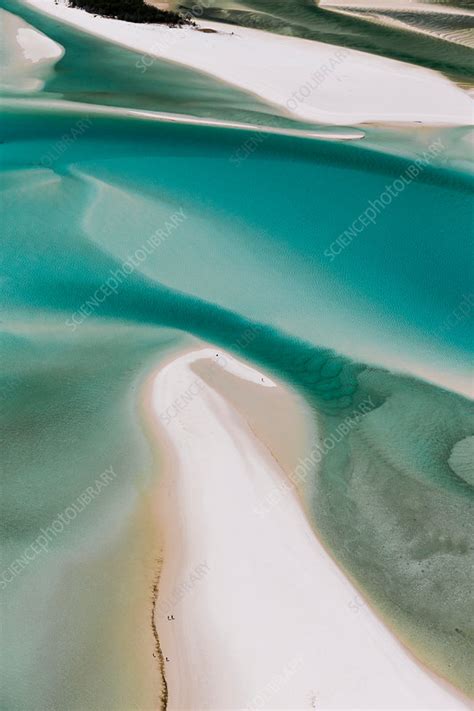 Aerial view of Whitehaven beach, Australia - Stock Image - C042/5554 ...