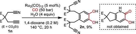 Ru3 Co 12 Catalyzed Reaction Of 1 6 Diynes Carbon Monoxide And Water Via The Reductive