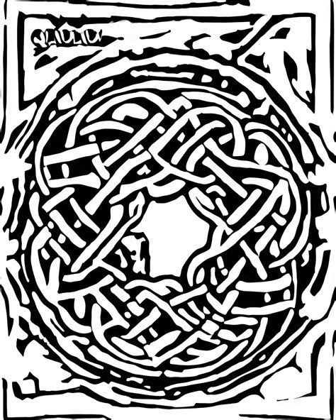 Celtic Knot Simple Coloring Page Black And White · Creative Fabrica