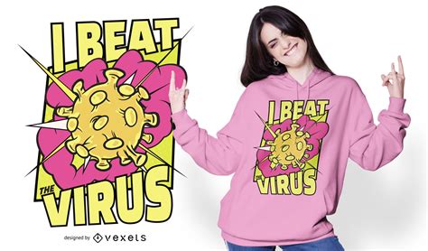 I Beat Virus T Shirt Design Vector Download