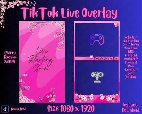 Tiktok Live Cherry Blossom Overlays Etsy