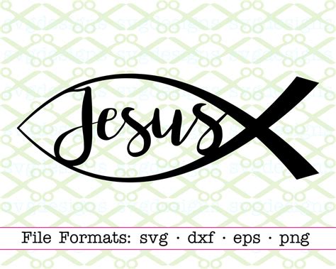 Jesus Fisch Svg Dxf Eps Png Digitale Schnittdateien F R Etsy